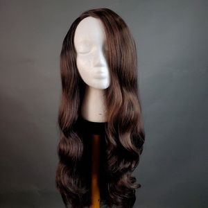 Brown lacefront wig with highlights